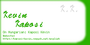 kevin kaposi business card